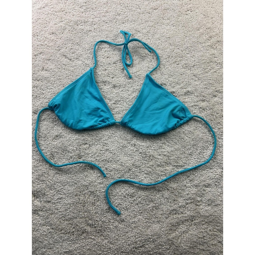 Op‎ Bikini Top Womens Large Neptune Blue Triangle Swimwear Adjustable Halter Tie